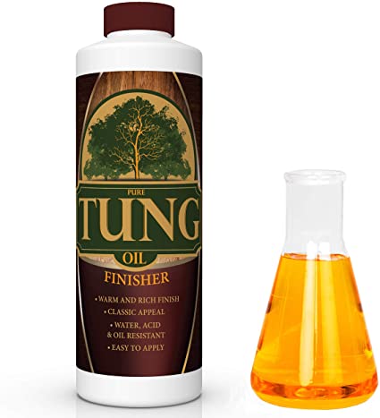 100% Pure Tung Oil Finish Wood Stain & Natural Sealer for All Types of Wood (32 oz)