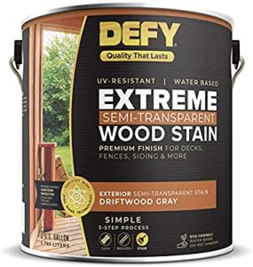 DEFY Extreme 1 Gallon Semi-Transparent Exterior Wood Stain, Driftwood Gray