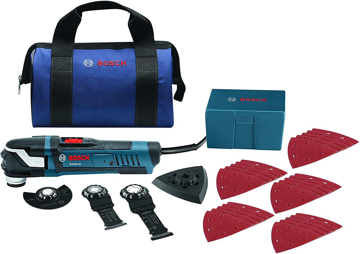 BOSCH StarlockPlus Oscillating Multi-Tool Kit with Snap-In Blade Attachment GOP40-30B