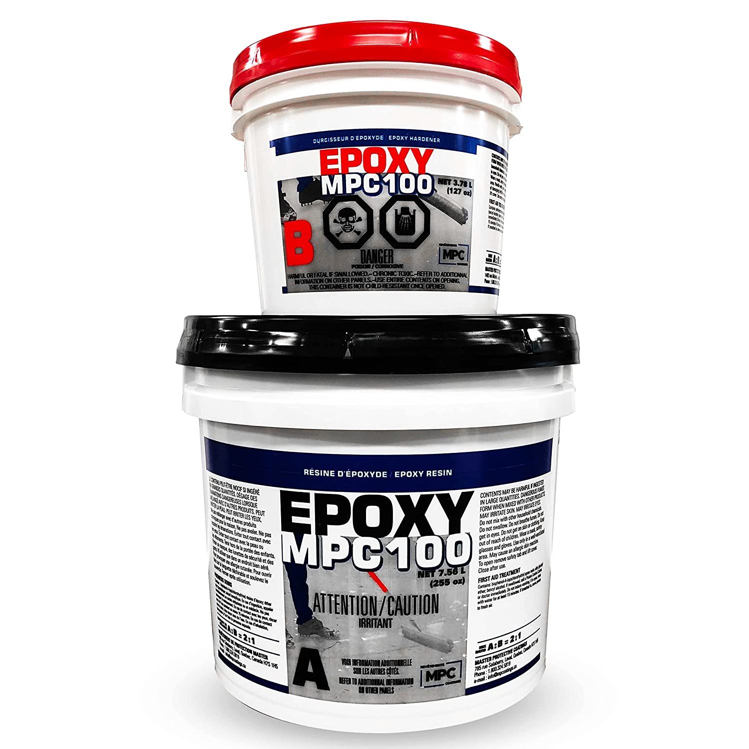 Clear Epoxy Resin Coating for Floors & Counter Tops, 100% Solids, Self Leveling - 3 Gallon Kit