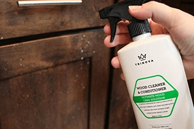 TriNova Wood Cleaner, Conditioner, Wax & Polish - Spray for Furniture & Cabinets - Removes Stains & Restores Shine - Wax & Oil Polisher - Works on Stained & Unfinished Surfaces 