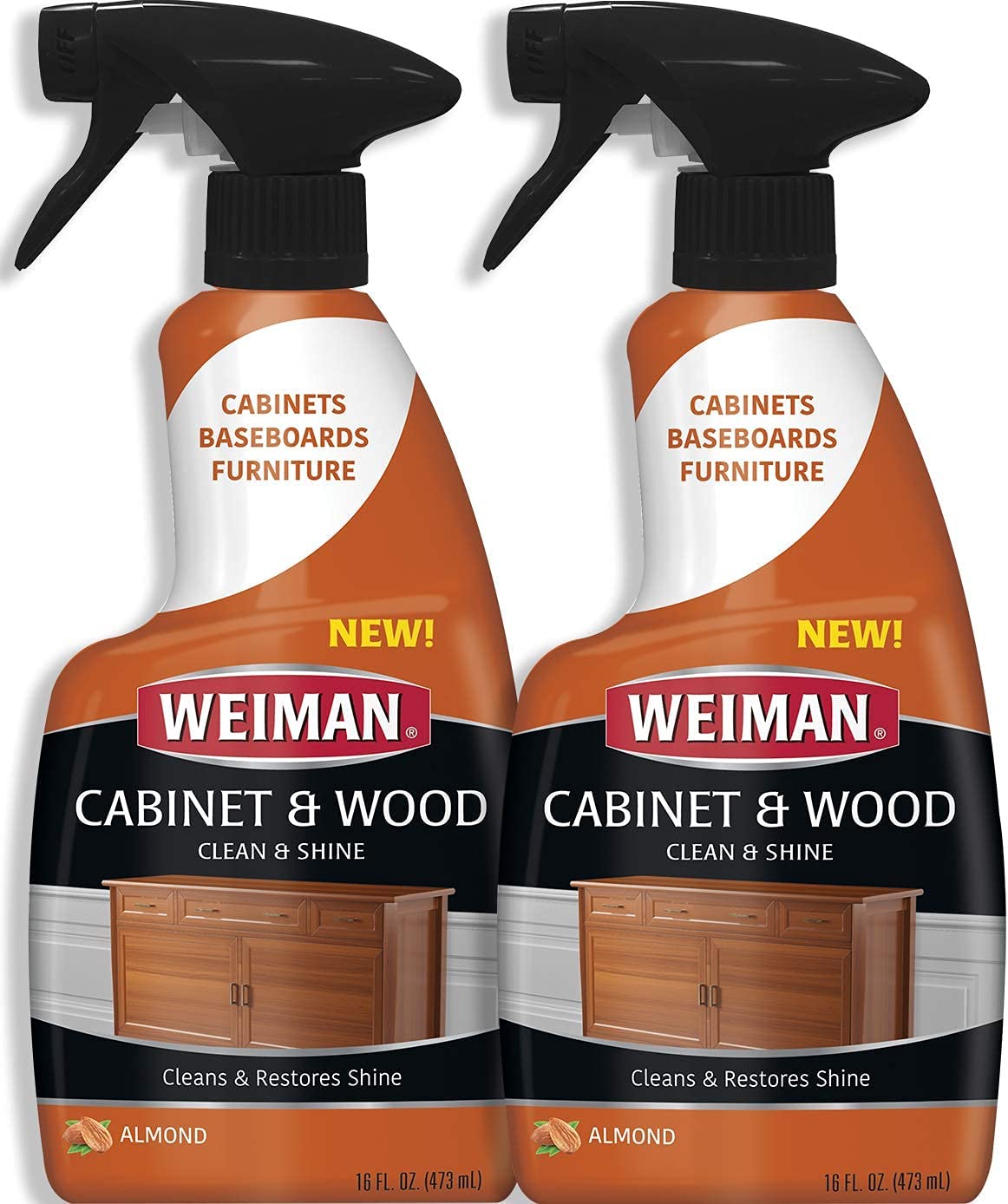 Weiman Furniture Polish & Wood Cleaner Spray - 16 Ounce (2 Pack) Condition Your Cabinet Doors Table Chairs and More