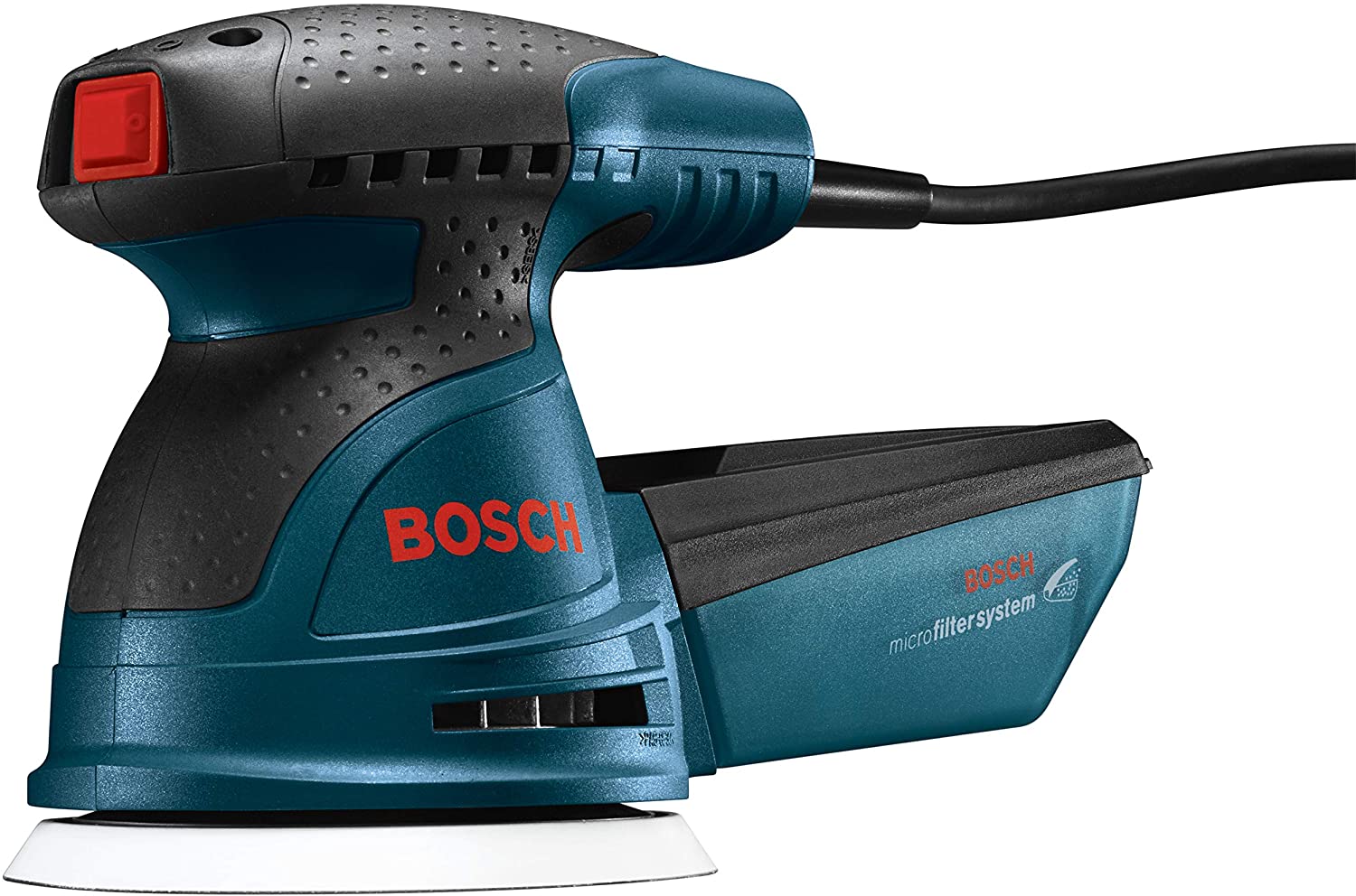 Bosch ROS20VSC Palm Sander - 2.5 Amp 5 Inches Corded Variable Speed Random Orbital Sander Polisher Kit with Dust Collector and Soft Carrying Bag, Blue