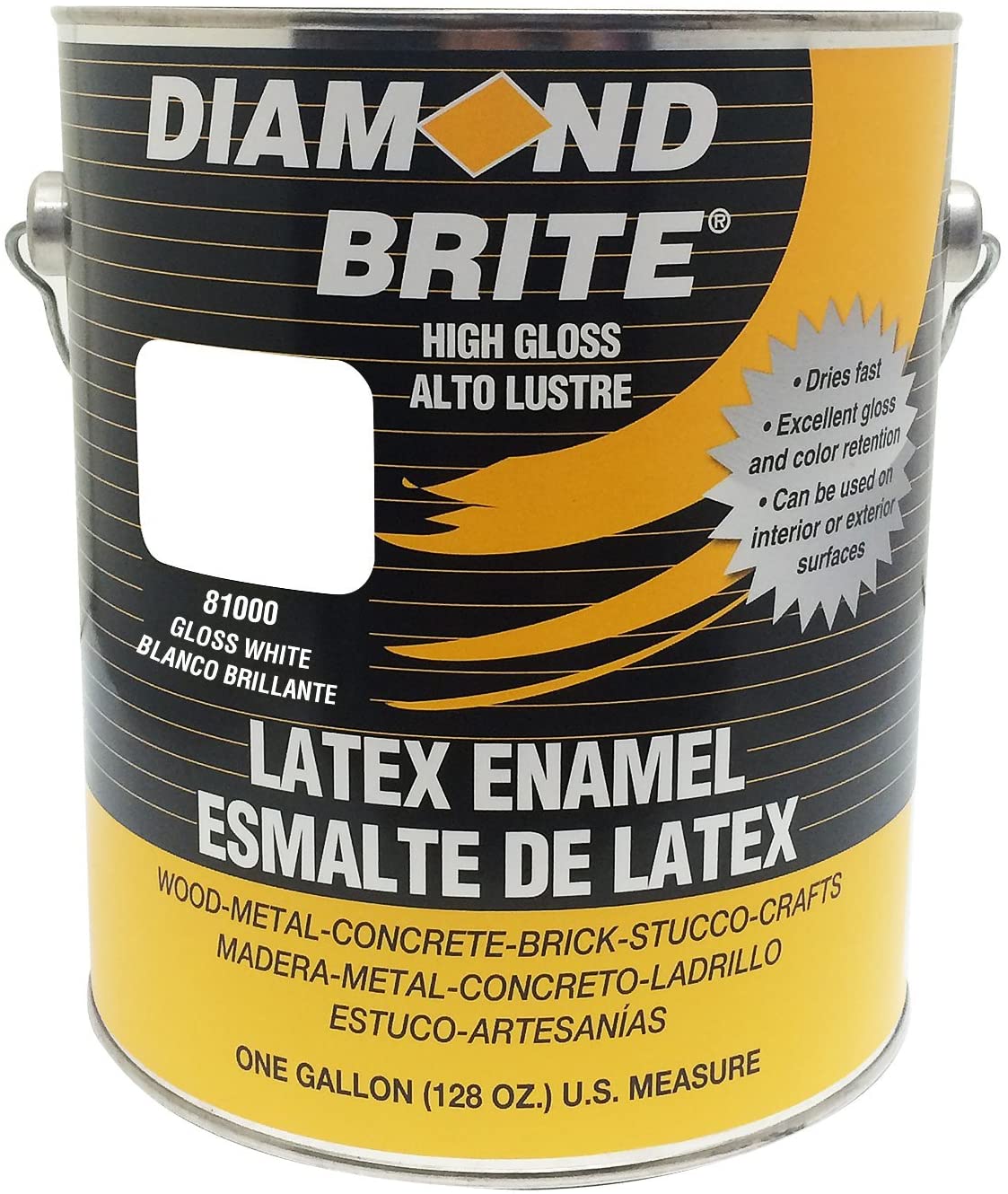 Diamond Brite Paint 80000 1-Gallon Latex Gloss Enamel, White