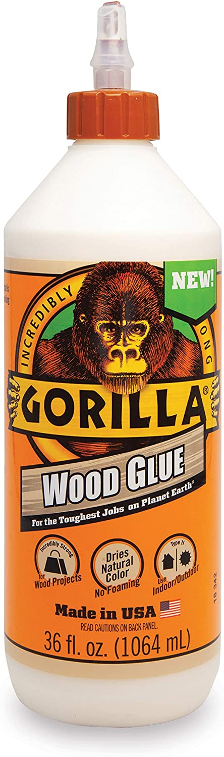 Gorilla 6206005 Wood Glue, 36 ounce Bottle, Natural Wood Color, (Pack of 1)