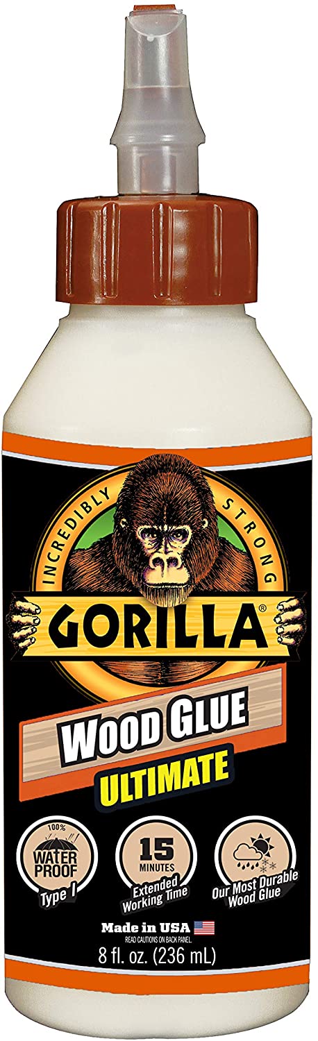 Gorilla Ultimate Waterproof Wood Glue, 8 ounce, Natural, (Pack of 1)