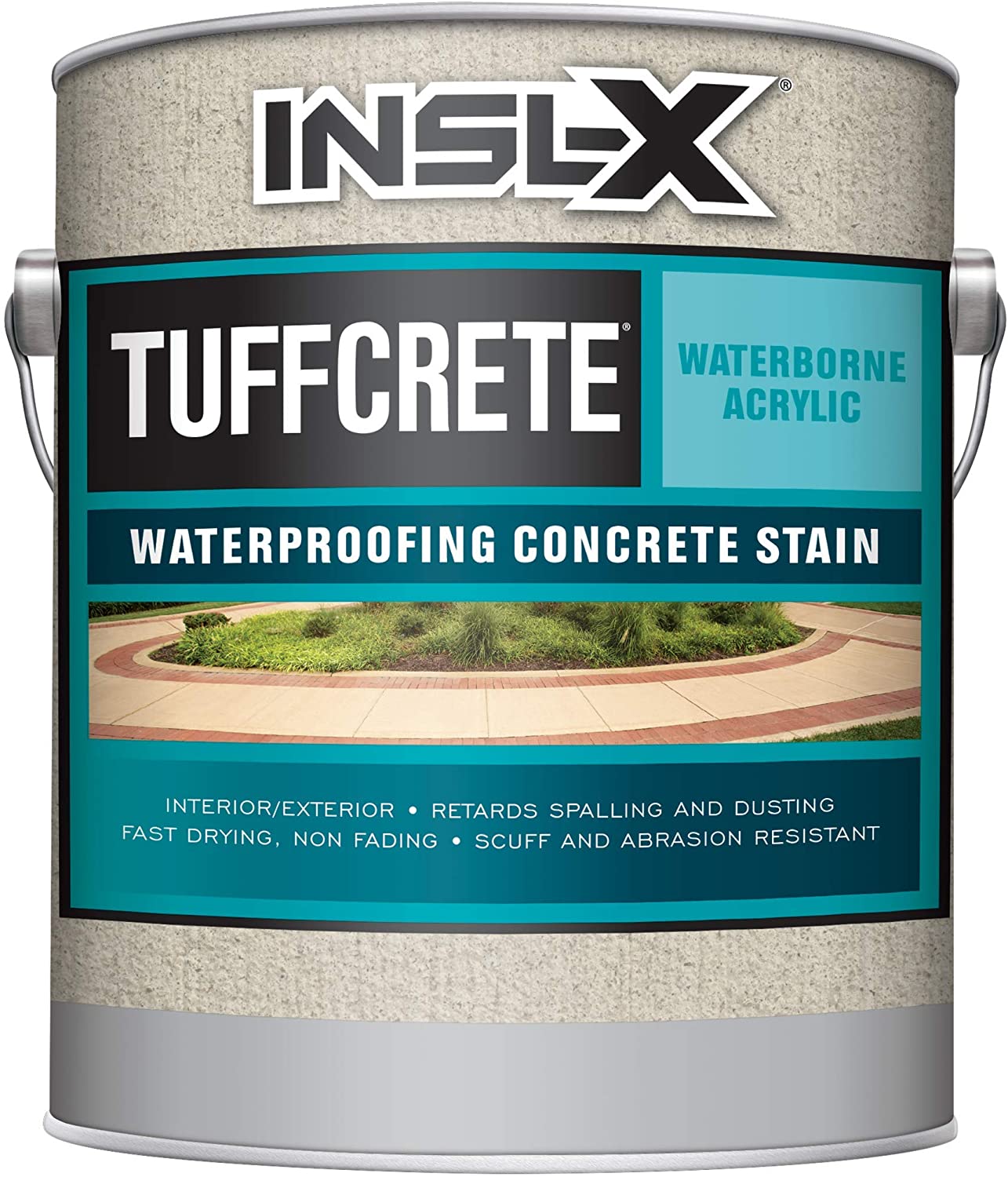 INSL-X CST211009A-01 TuffCrete Waterborne Acrylic Concrete Stain Paint, 1 Gallon, White