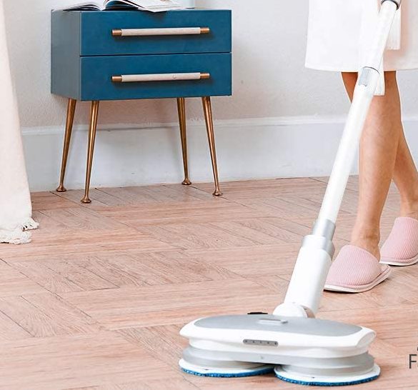 MARK LIVE Electric Mop for Floor Cleaning, Electric Cordless Spin Mop Polisher with LED Headlight and Replaceable Cloth