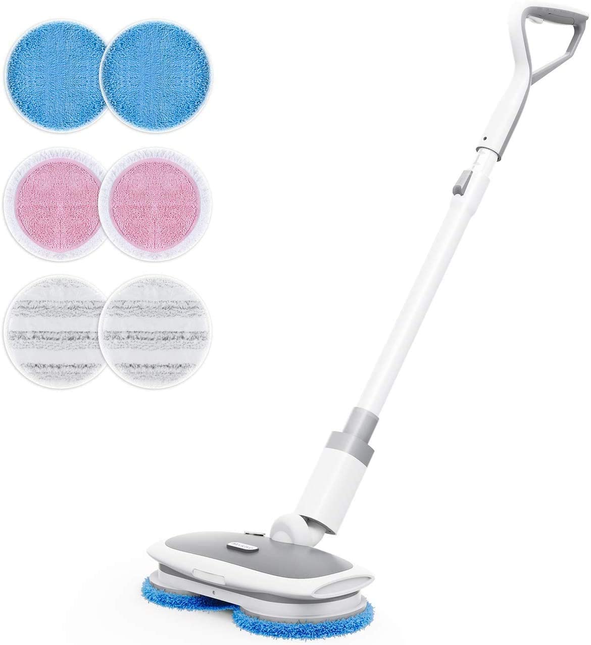 MARK LIVE Electric Mop for Floor Cleaning, Electric Cordless Spin Mop Polisher with LED Headlight and Replaceable Cloth,Up to 60 Mins Floor Cleaner with 300ml Water Tank for Hardwood,Tile Floors etc